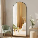 Home Use Touch Switch Aluminum Frame Modern Design Explosion-proof Floor Standing Full Length LED Display Screen Arched Mirror - Image 8