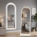 Home Use Touch Switch Aluminum Frame Modern Design Explosion-proof Floor Standing Full Length LED Display Screen Arched Mirror - Image 6