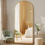 Home Use Touch Switch Aluminum Frame Modern Design Explosion-proof Floor Standing Full Length LED Display Screen Arched Mirror - Image 10