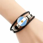 Multi-layer Braided Leather Flag Bracelet, Adjustable Alloy Bead, Patriotic Souvenir - Image 3
