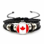 Multi-layer Braided Leather Flag Bracelet, Adjustable Alloy Bead, Patriotic Souvenir - Image 5