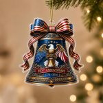 Liberty Bell Ornament, 1776-2026 Decor, USA 250th Anniversary, 250 Ornament, Family Xmas Gift, Patriotic Xmas Tree Hanger, Eagle Ornament - Image 2