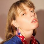 American Flag Independence Dangle Earrings, Red White and Blue 4th of July, Lightweight - Image 3