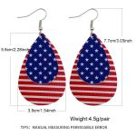 American Flag Independence Dangle Earrings, Red White and Blue 4th of July, Lightweight - Image 4