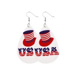 American Flag Independence Dangle Earrings, Red White and Blue 4th of July, Lightweight - Image 10