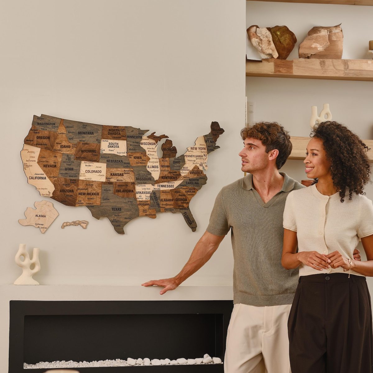 United States Push Pin Travel Map, Wooden USA Wall Art, Anniversary Gift - Image 3